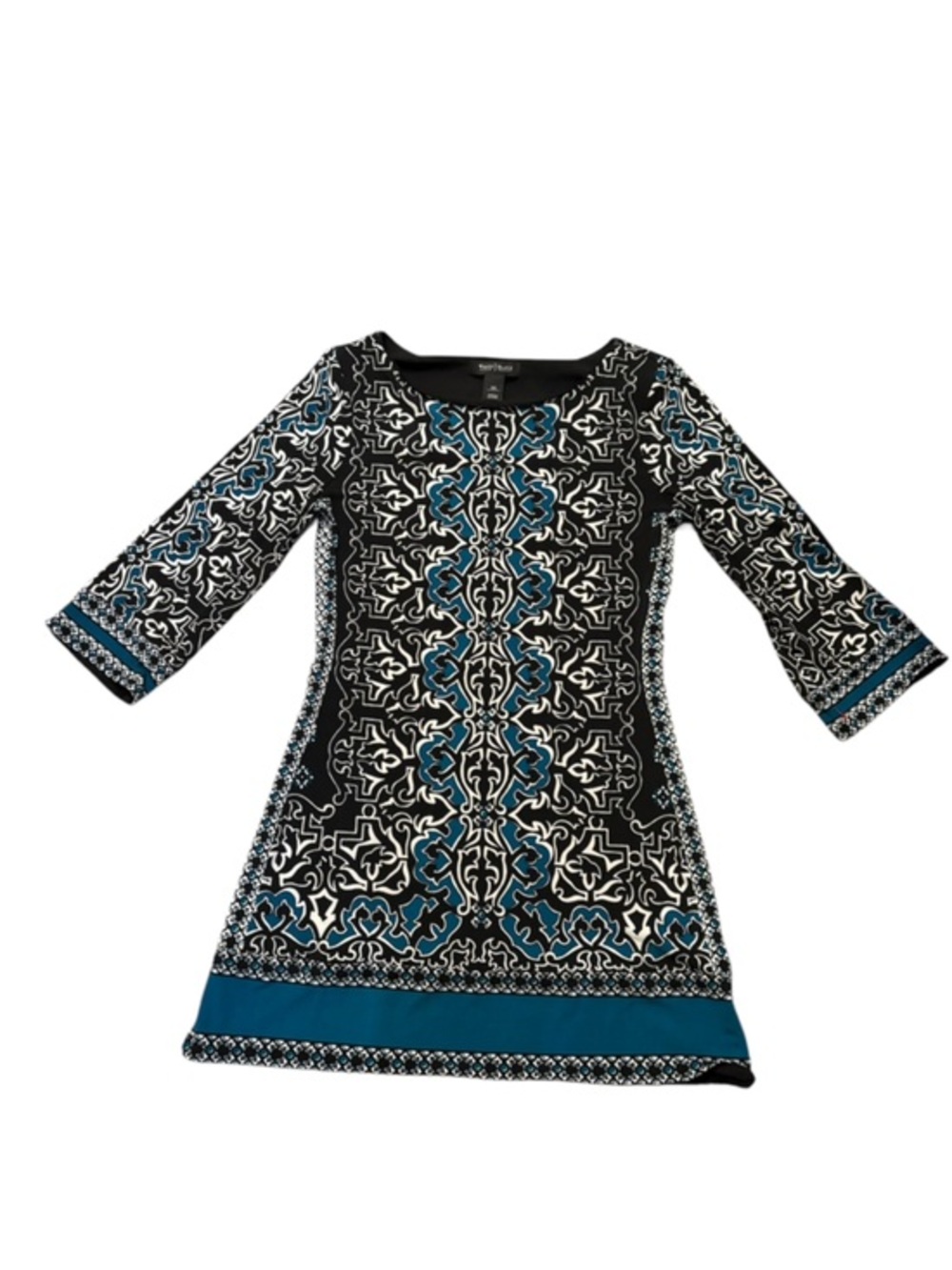 White House black market Black & Teal mini Dress t  uh nic too